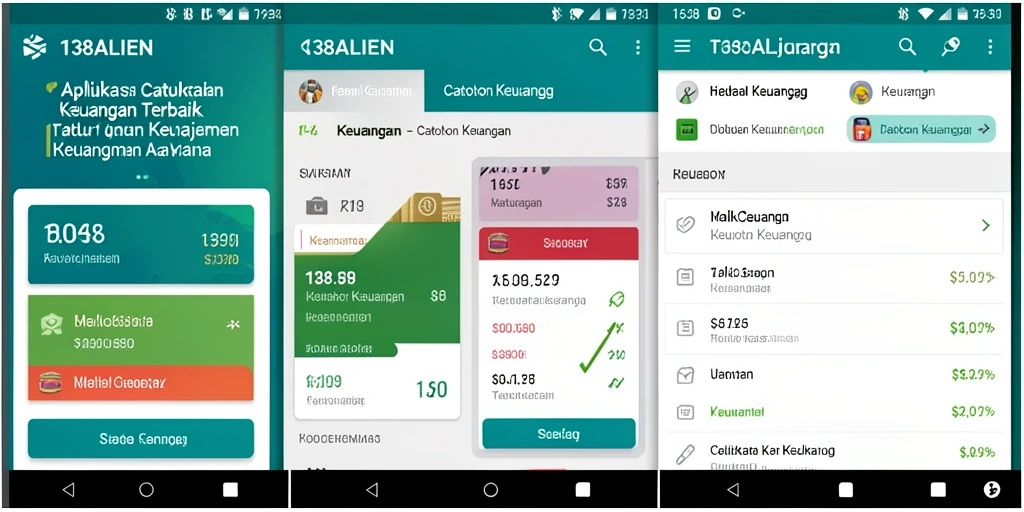Antarmuka pengguna aplikasi Catatan Keuangan 138ALIEN yang intuitif.