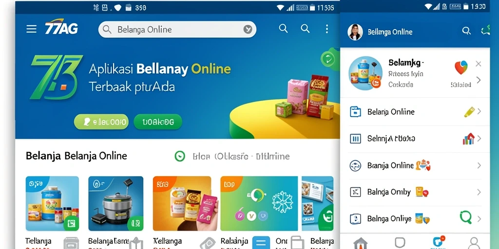 Antarmuka aplikasi 77AG yang menarik untuk belanja online.