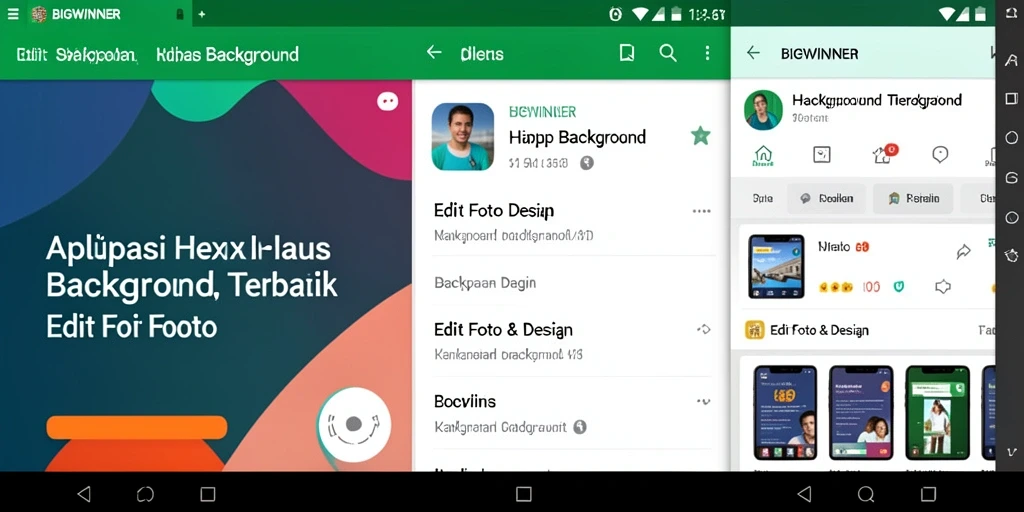 Antarmuka aplikasi BIGWINNER yang intuitif untuk menghapus background.