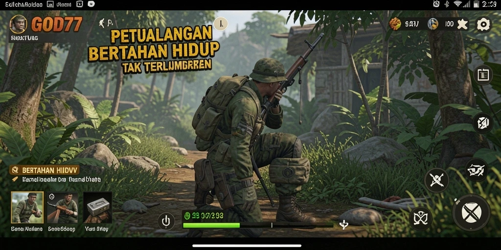 Tampilan antarmuka game Bertahan Hidup yang menarik dan interaktif.