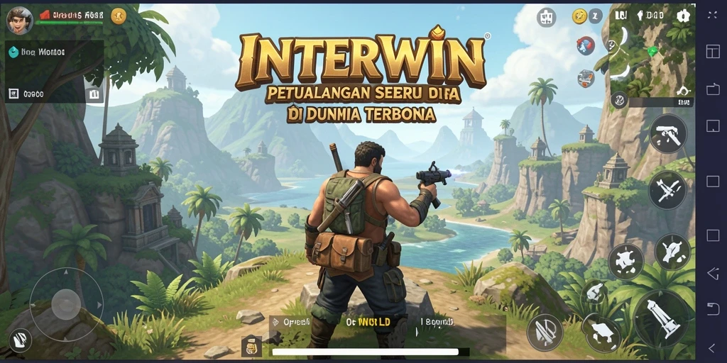 Tampilan antarmuka INTERWIN yang menarik dan interaktif dalam eksplorasi dunia terbuka.