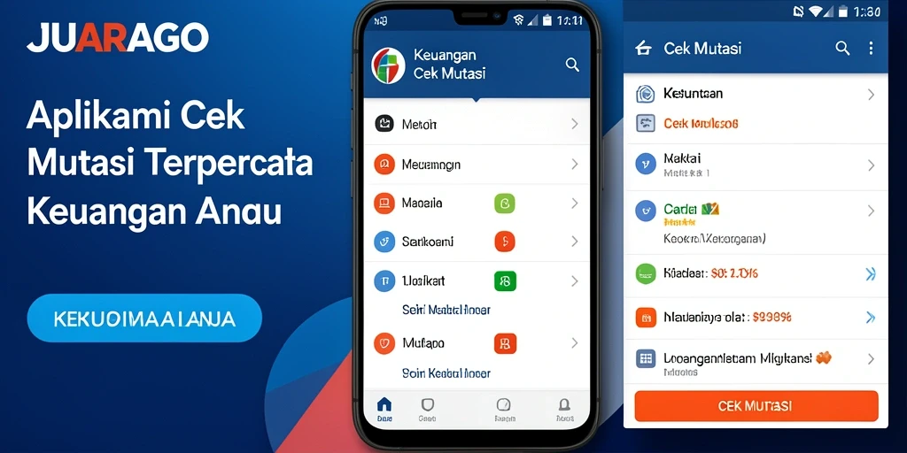 Tampilan antarmuka JUARAGO untuk cek mutasi keuangan yang sederhana dan praktis.