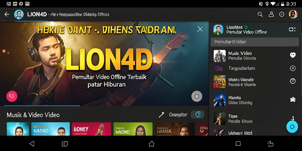 Antarmuka LION4D yang menampilkan fitur Pemutar Video Offline yang user-friendly.