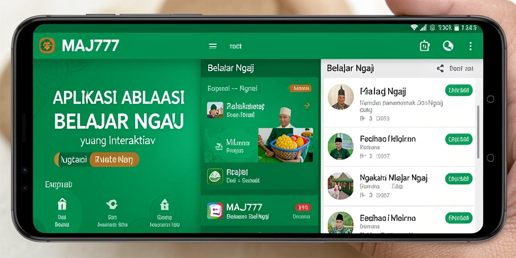 Antarmuka MAJ777 yang sederhana dan informatif untuk belajar ngaji.