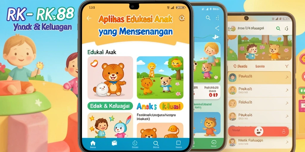 Tampilan antarmuka interaktif dan edukatif RK88 untuk anak-anak.