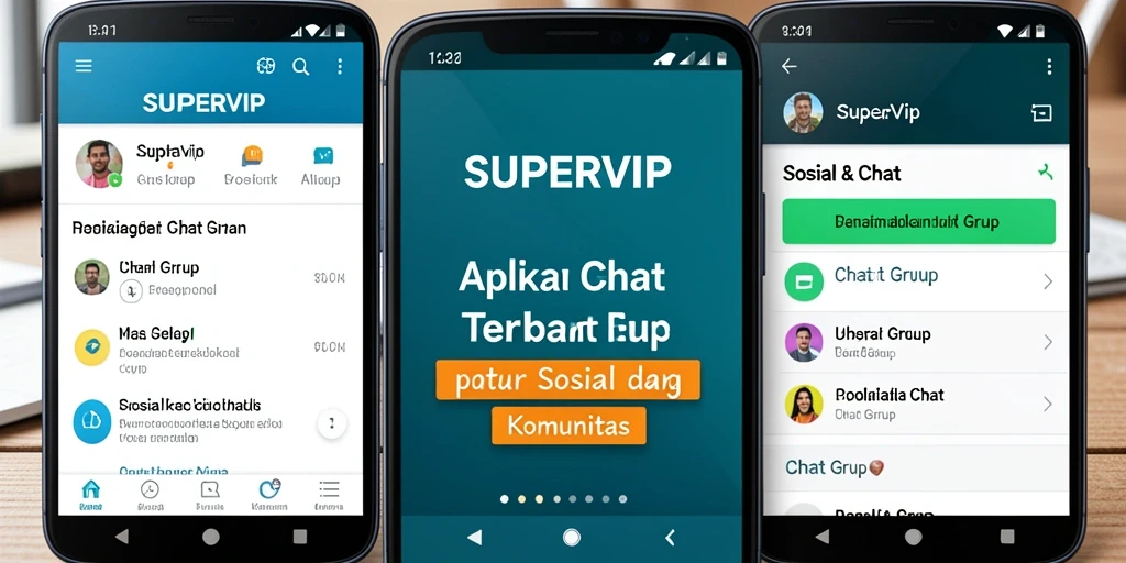 Antarmuka SUPERVIP yang sederhana dan intuitif untuk chatting grup.